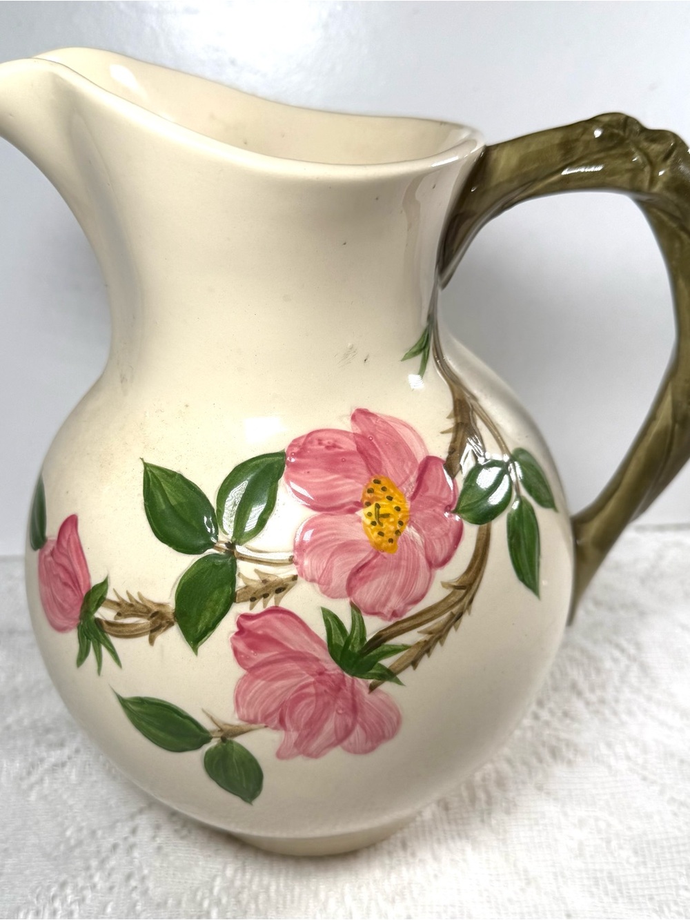 Francesca Desert's Roses Hand-Painted Floral Cream Pitcher